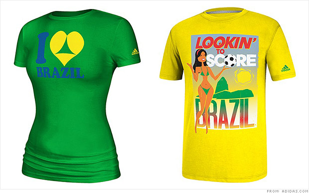 Pantalones algun lado Transitorio Adidas retira dos camisetas alusivas al Mundial de Brasil por ser muy  'sexuales' | CNN