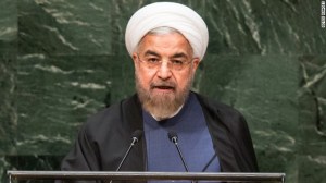 Hassan Rouhani, presidente de Irán durante su discurso en la ONU.