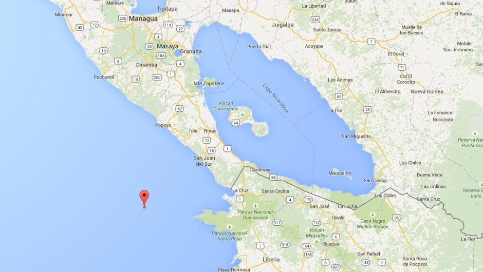 Mapa del sismo en Nicaragua