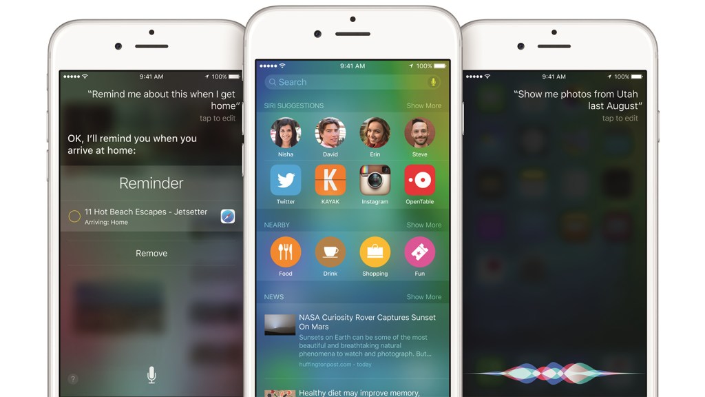 El nuevo iOS 9 de Apple.