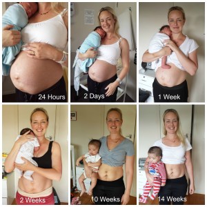 Así cambió el cuerpo de la madre desde el día después del parto hasta 14 semanas después