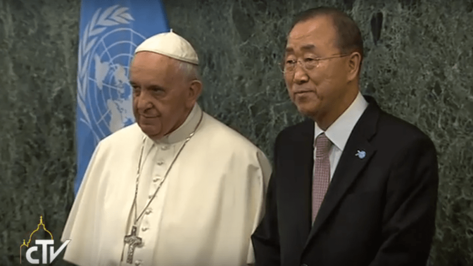 Papa Francisco Ban Ki-moon ONU Nueva York