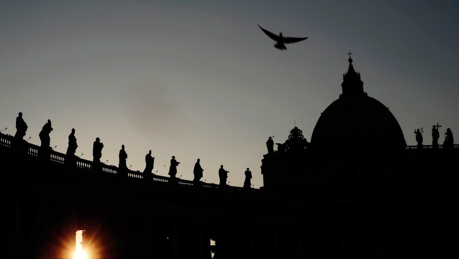 TOPSHOTS A picture taken on March 4, 2013 shows St. Peter's Square at the Vatican. Cardinals started talks to set the date for the start of the conclave this month and help identify candidates among the cardinals to be the next Pope of the world's 1.2 billion Catholics. AFP PHOTO / FILIPPO MONTEFORTEFILIPPO MONTEFORTE/AFP/Getty Images