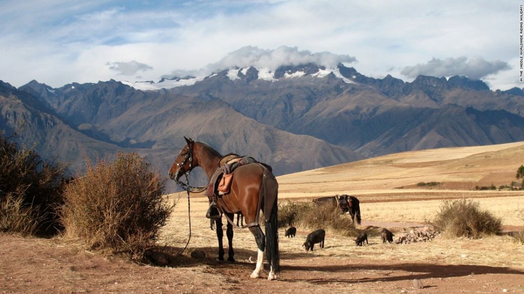 Las vistas y el recorrido son igualmente atractivos en América del Sur, gracias al caballo peruano de paso.