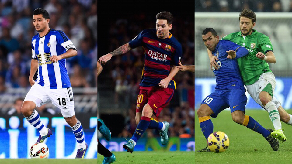 El 'Chory' Castro (izq.), Lionel Messi (centro) y Carlos Tévez aspiran a llevarse el galardón. Crédito: Getty Images.