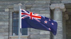 La bandera actual de Nueva Zelanda.