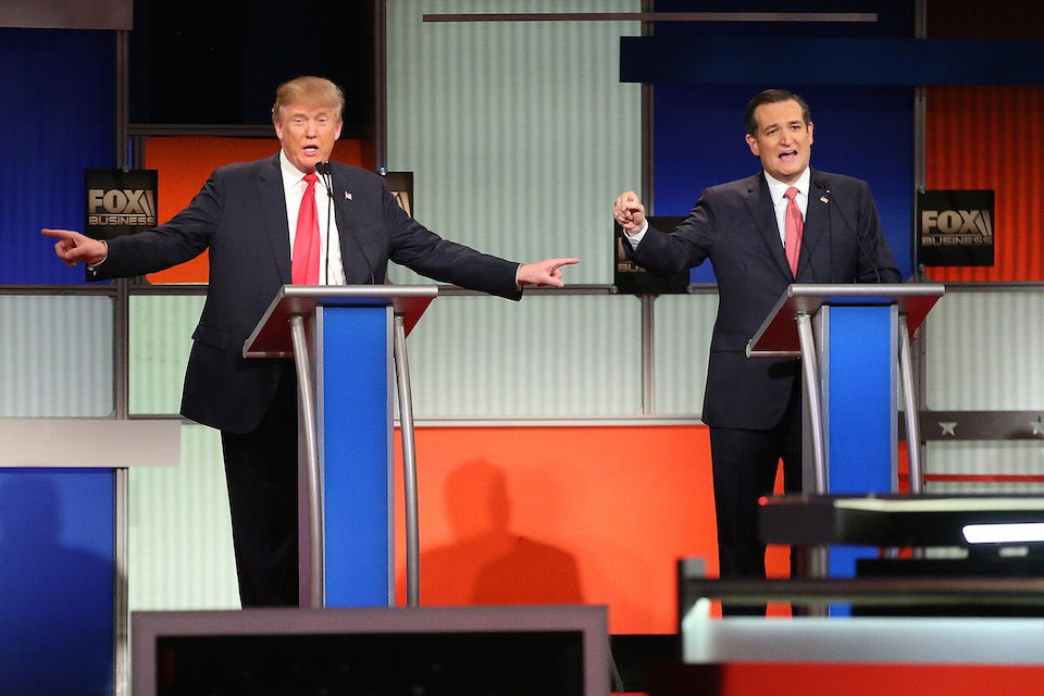 Donald Trump y Ted Cruz. (Crédito: Scott Olson/Getty Images)