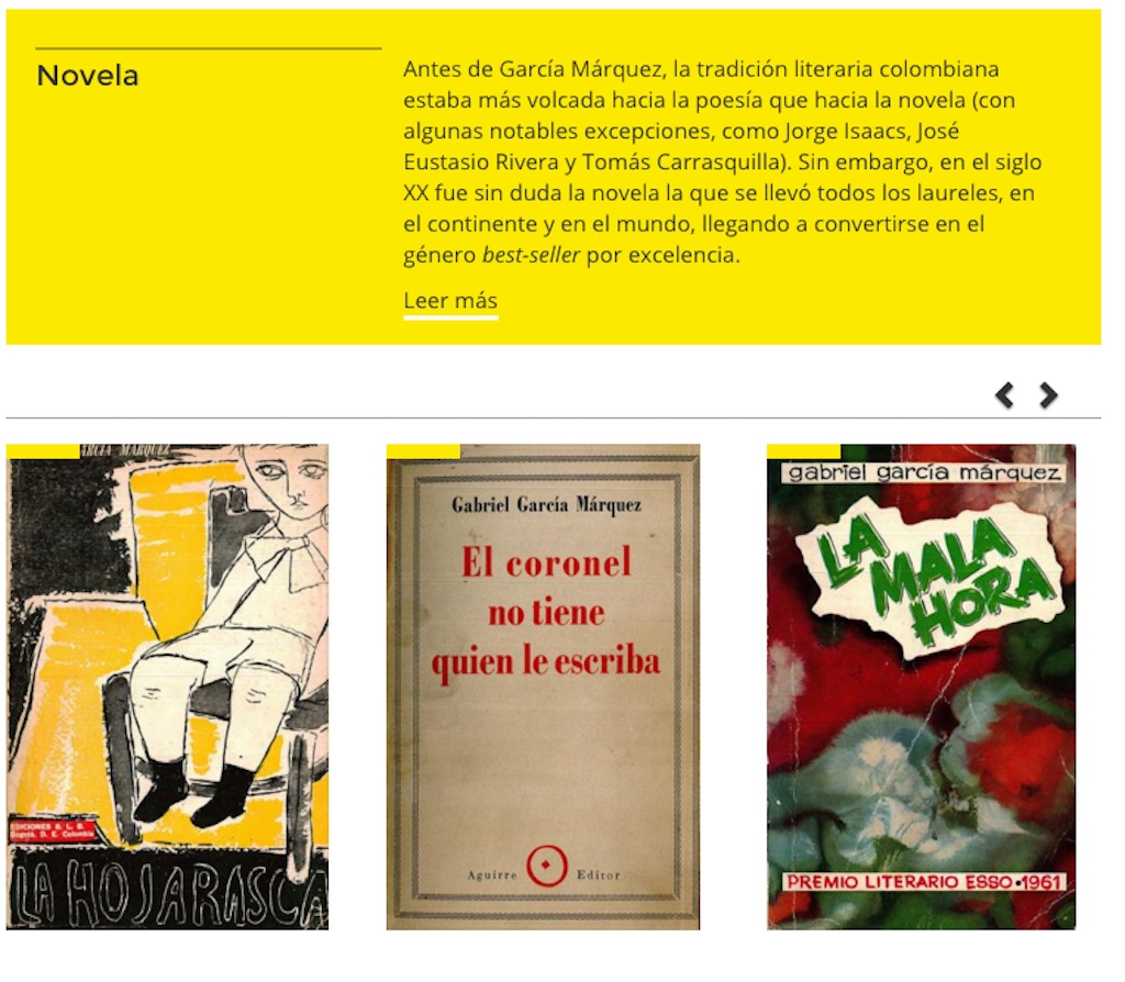 Muestra de la selección de obras de Gabriel García Márquez en la 'Gaboteca'. (Crédito: Biblioteca Nacional de Colombia)