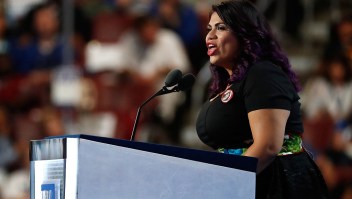 PHILADELPHIA, PA - JULY 25: Astrid Silva delivers remarks on the first day of the Democratic National Convention at the Wells Fargo Center, July 25, 2016 in Philadelphia, Pennsylvania. An estimated 50,000 people are expected in Philadelphia, including hundreds of protesters and members of the media. The four-day Democratic National Convention kicked off July 25. (Photo by Aaron P. Bernstein/Getty Images)