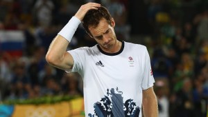 RIO DE JANEIRO, BRAZIL - AUGUST 14: Andy Murray of Great Britain reacts after victory in the men's singles gold medal match against Juan Martin Del Potro of Argentina on Day 9 of the Rio 2016 Olympic Games at the Olympic Tennis Centre on August 14, 2016 in Rio de Janeiro, Brazil. (Photo by Clive Brunskill/Getty Images)