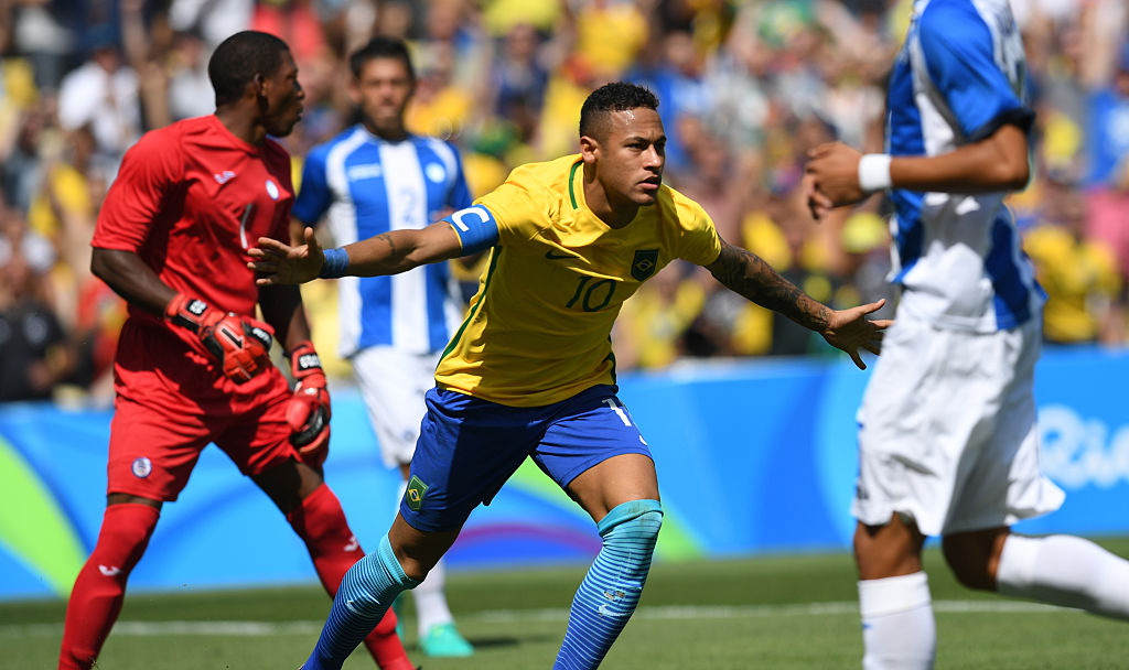 Neymar hizo historia al anotar el gol más rápido de unos Juegos Olímpicos. (VANDERLEI ALMEIDA/AFP/Getty Images)