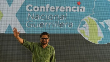 A member of secretary of the Revolutionary Armed Forces of Colombia (FARC) Ivan Marquez takes part at the 10th National Guerrilla Conference in Llanos del yari, Caqueta department, Colombia, on September 18, 2016. After 52 years of armed conflict, FARC rebels open what leaders hope will be their last conference as a guerrilla army, where they are due to vote on a historic peace deal with the Colombian government. / AFP / LUIS ACOSTA (Photo credit should read LUIS ACOSTA/AFP/Getty Images)