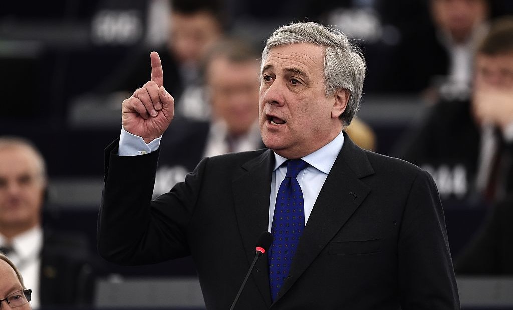 Member of the European People's Party Antonio Tajani delivers a speech during a session marking the election of the new President of the European Parliament in Strasbourg, eastern France, on January 17, 2016. The European Parliament elects a new president today in a vote that promises to be stormy after a coalition aimed at keeping eurosceptics out of power broke down / AFP / FREDERICK FLORIN (Photo credit should read FREDERICK FLORIN/AFP/Getty Images)