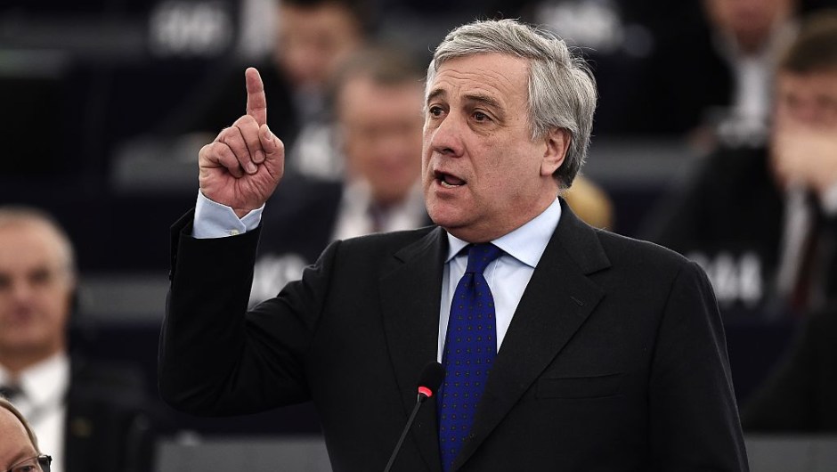 Member of the European People's Party Antonio Tajani delivers a speech during a session marking the election of the new President of the European Parliament in Strasbourg, eastern France, on January 17, 2016. The European Parliament elects a new president today in a vote that promises to be stormy after a coalition aimed at keeping eurosceptics out of power broke down / AFP / FREDERICK FLORIN (Photo credit should read FREDERICK FLORIN/AFP/Getty Images)