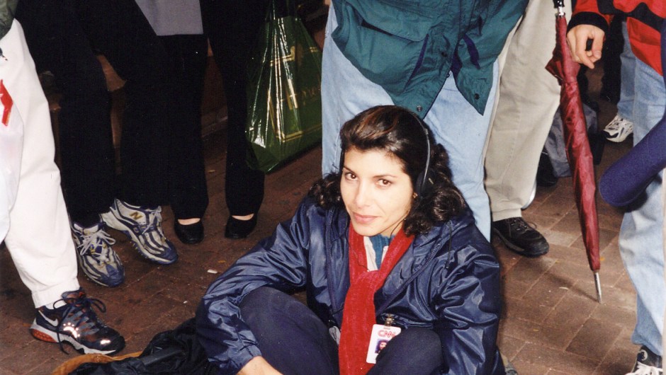 Patricia Janiot durante la cobertura de los atentados del 11 de septiembre de 2001.