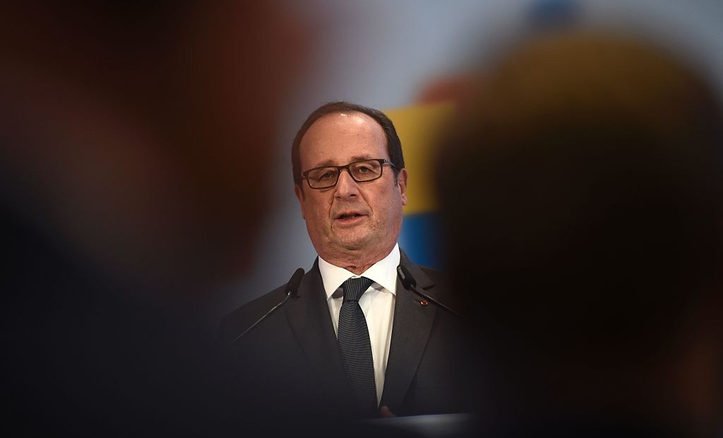 French President Francois Hollande addresses the audience during a German-French digital conference on December 13, 2016 in Berlin. / AFP / ODD ANDERSEN (Photo credit should read ODD ANDERSEN/AFP/Getty Images)