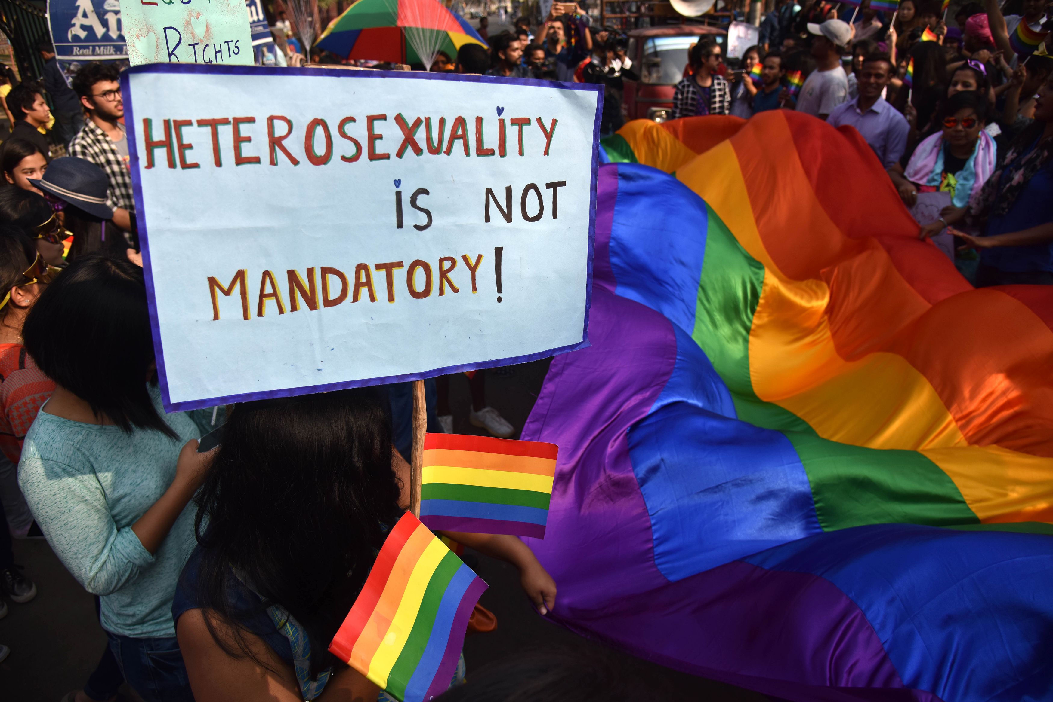 Miembros de la comunidad LGBT de Guwahati (India) participan en una marcha el pasado 5 de febrero. (Crédito: BIJU BORO/AFP/Getty Images)