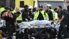 ONDON, ENGLAND - MARCH 22: A member of the public is treated by emergency services near Westminster Bridge and the Houses of Parliament on March 22, 2017 in London, England. A police officer has been stabbed near to the British Parliament and the alleged assailant shot by armed police. Scotland Yard report they have been called to an incident on Westminster Bridge where several people have been injured by a car. (Photo by Carl Court/Getty Images)