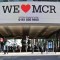 A sign that reads "We Love MCR" is displayed in solidarity above a street in central Manchester, northwest England on May 23, 2017 following a deadly terror attack at a concert at the Manchester Arena the night before. Twenty two people have been killed and dozens injured in Britain's deadliest terror attack in over a decade after a suspected suicide bomber targeted fans leaving a concert of US singer Ariana Grande in Manchester. / AFP PHOTO / Ben STANSALL (Photo credit should read BEN STANSALL/AFP/Getty Images)