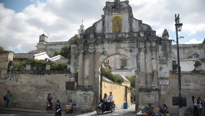 View of the entrance of San Cristobal's Church in Antigua Guatemala, Guatemala during the XIV Regional Conference for Central America, Panama, and the Dominican Republic on November 17, 2016. The conference will focus on the economic prospects and policy options for countries in the region in a context of moderate global growth. / AFP / JOHAN ORDONEZ (Photo credit should read JOHAN ORDONEZ/AFP/Getty Images)