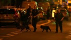 A police K9 unit patrols a street in the Finsbury Park area of north London where a vehichle hit pedestrians on June 19, 2017. One person has been arrested after a vehicle hit pedestrians in north London, injuring several people, police said Monday, as Muslim leaders said worshippers were mown down after leaving a mosque. / AFP PHOTO / Daniel LEAL-OLIVAS (Photo credit should read DANIEL LEAL-OLIVAS/AFP/Getty Images)
