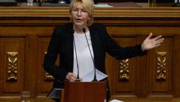 Attorney General Luisa Ortega, the most high-profile official to break ranks with Venezuelan President Nicolas Maduro, delivers a speech during a session of the National Assembly in Caracas, on July 3, 2017. A political and economic crisis in the oil-producing country has spawned often violent demonstrations by protesters demanding Maduro's resignation and new elections. The unrest has left 89 people dead since April 1. / AFP PHOTO / Federico PARRA (Photo credit should read FEDERICO PARRA/AFP/Getty Images)