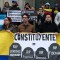 Miembros de la comunidad venezolana en Argentina protestan en Buenos Aires contra la votación sobre una Asamblea Constituyente, el 30 de julio de 2017. Crédito: ALEJANDRO PAGNI / AFP / Getty Images