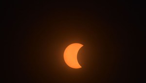 The total solar eclipse is viewd from Charleston, South Carolina, on August 21, 2017. The Sun started to vanish behind the Moon as the partial phase of the so-called Great American Eclipse began Monday, with millions of eager sky-gazers soon to witness "totality" across the nation for the first time in nearly a century. / AFP PHOTO / MANDEL NGAN (Photo credit should read MANDEL NGAN/AFP/Getty Images)