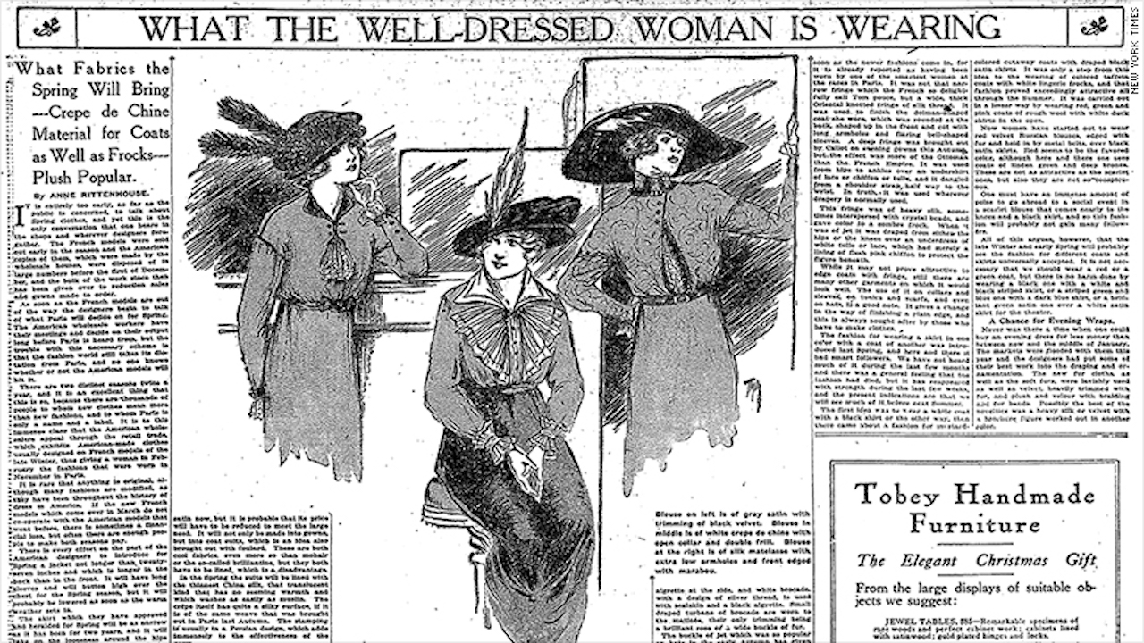 Lo que usaban las mujeres en sus trabajos en 1912 y lo que usan