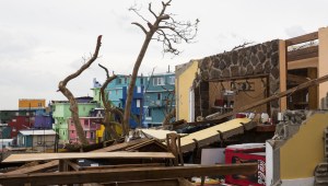 SAN JUAN, PUERTO RICO - SEPTEMBER 21: Damaged homes in the La Perla neighborhood the day after Hurricane Maria made landfall on September 21, 2017 in San Juan, Puerto Rico. The majority of the island has lost power, in San Juan many are left without running water or cell phone service, and the Governor said Maria is the "most devastating storm to hit the island this century." (Photo by Alex Wroblewski/Getty Images)