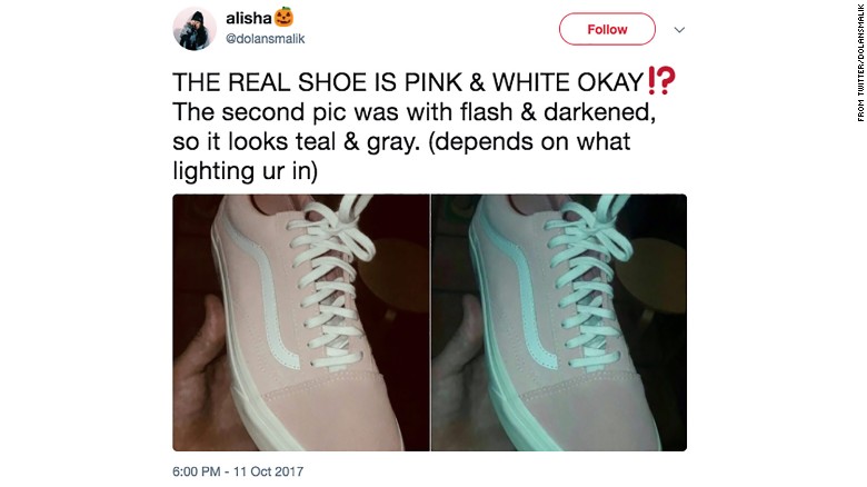 De qué color ves este zapato? Un debate a la gente en redes