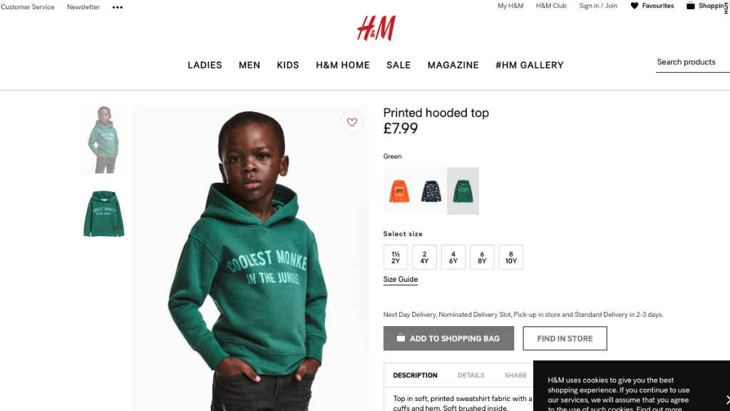 H&M se disculpa por usar niño negro para vender una sudadera con mensaje 'El mono más genial de la jungla' | CNN