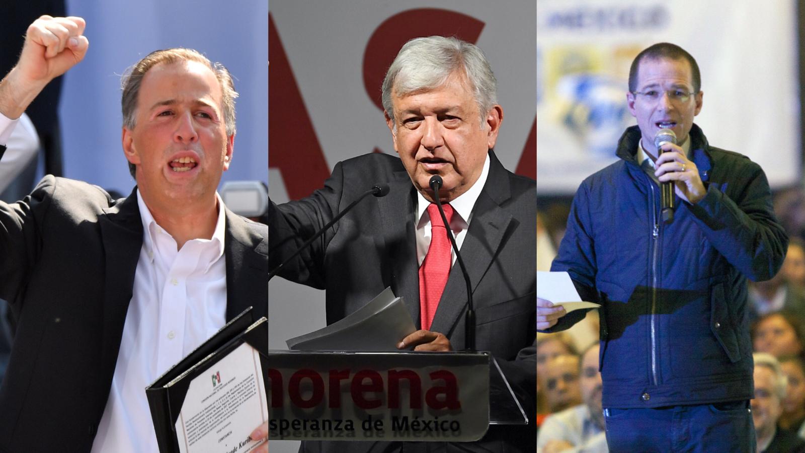 Meade, López Obrador y Anaya, candidatos oficiales a las elecciones de