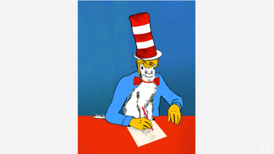 El autor e ilustrador Theodor Seuss Geisel (también conocido como Dr. Seuss) tenía una colección de más de 300 sombreros. Se los ponía cuando se bloqueaba. (Crédito: "Recipes for Good Luck", por Ellen Weinstein, publicado por Chronicle Books 2018).