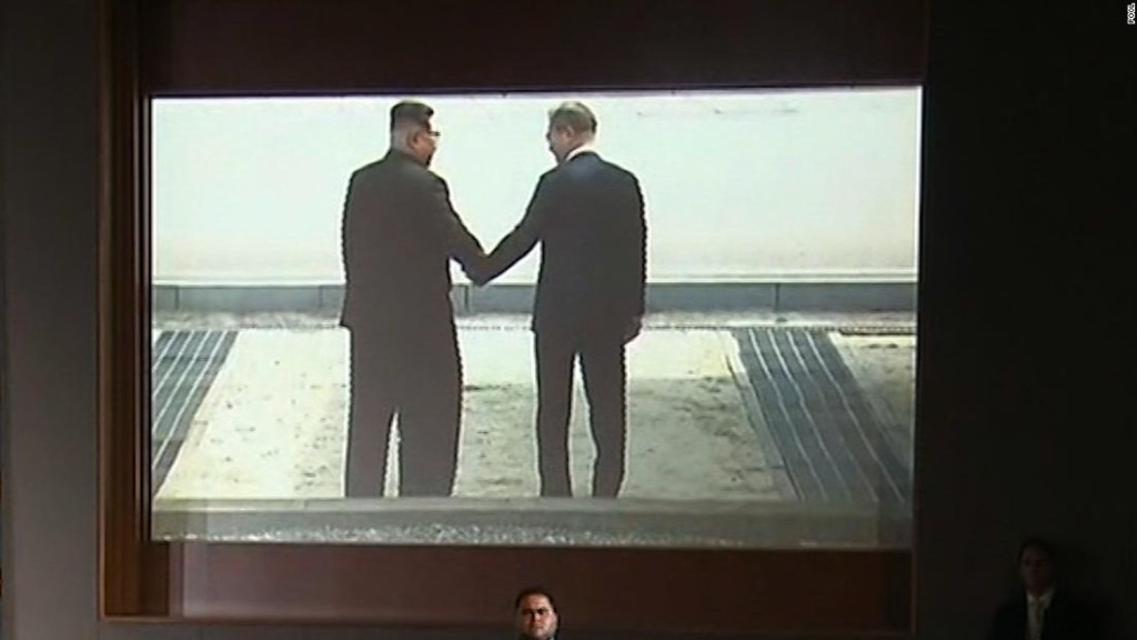 Imagen del video mostrado a Kim Jong Un por Trump durante la cumbre en Singapur.