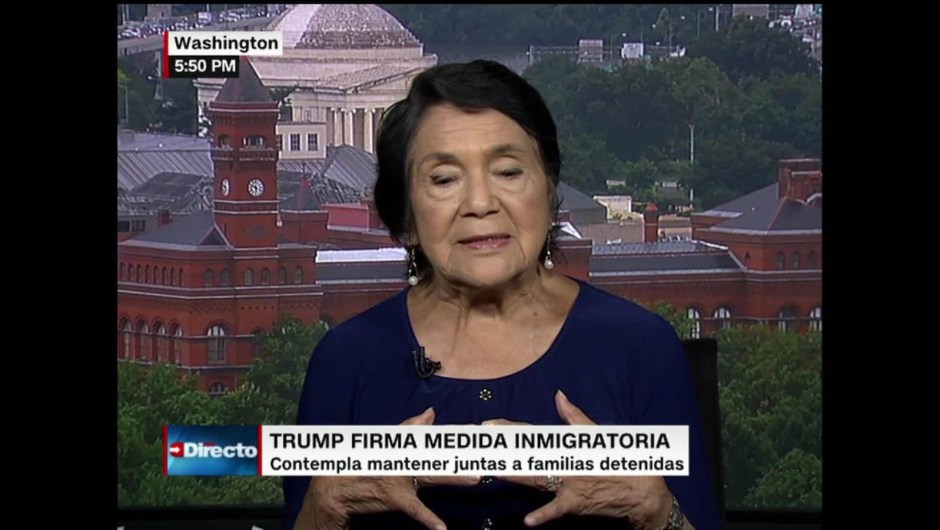 Dolores Huerta hace críticas a política inmigratoria de Donald Trump