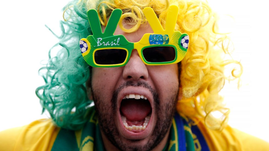 SAINT PETERSBURG, RUSSIA - JUNE 22: A Brazil fan enjoys the pre match atmosphere prior to the 2018 FIFA World Cup Russia group E match between Brazil and Costa Rica at Saint Petersburg Stadium on June 22, 2018 in Saint Petersburg, Russia. (Photo by Julian Finney/Getty Images)
