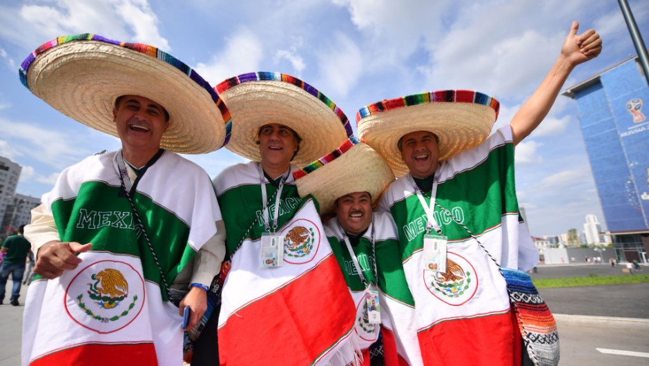 YEKATERINBURG, RUSSIA - JUNE 27: Mexico fans enjoy the pre match atmosphere prior to the 2018 FIFA World Cup Russia group F match between Mexico and Sweden at Ekaterinburg Arena on June 27, 2018 in Yekaterinburg, Russia. (Photo by Hector Vivas/Getty Images)