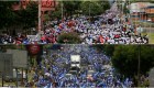 Marchan en Nicaragua en contra y a favor de Daniel Ortega