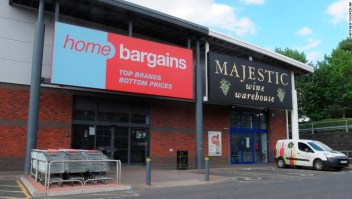 A general view of the Home Bargains store where a man is accused of an acid attack on a young boy, in Worcester, England, Sunday, July 22, 2018. British police say a 3-year-old boy suffered severe burns on his face and arm during a suspected acid attack that investigators think was deliberate. West Mercia police Chief Superintendent Mark Travis said police are working to identify the substance that burned the child on Saturday at a discount store in Worcester, England. (Matthew Cooper/PA via AP)