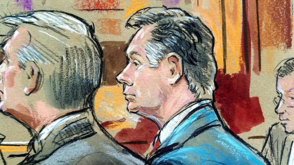 Dibujo de Paul Manafort durante el juicio por presunto fraude, entre otros delitos.