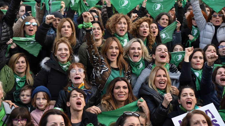 El colectivo de actrices argentinas se unió para reivindicar el derecho a decidir sobre el aborto. La imagen es en una manifestación en junio de este año.