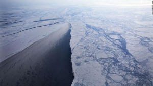Hielo derretido en Groenlandia por el cambio climático.
