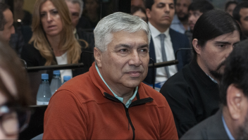 Lázaro Báez durante el juicio oral este martes. (Crédito: Centro de Información Judicial de Argentina).