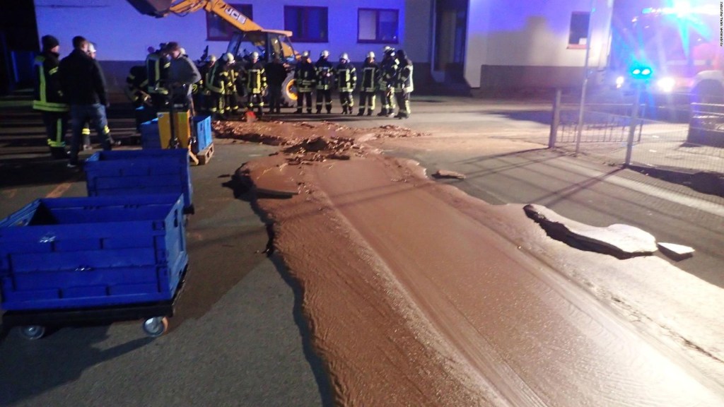 Un derrame de chocolate una calle en Alemania