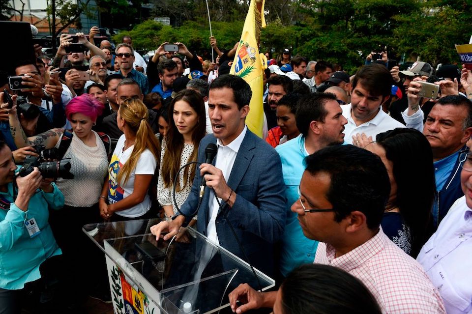 Juan Guaidó, durante una manifestación opositora este sábado en Caracas. (FEDERICO PARRA/AFP/Getty Images)