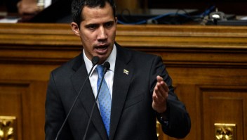 Venezuelan opposition leader and self-proclaimed acting president Juan Guaido, speaks during a session of the Venezuelan National Assembly in Caracas on March 11, 2019. - Venezuela's opposition leader Juan Guaido will ask lawmakers on Monday to declare a "state of alarm" over the country's devastating blackout in order to facilitate the delivery of international aid -- a chance to score points in his power struggle with President Nicolas Maduro. (Photo by Federico Parra / AFP) (Photo credit should read FEDERICO PARRA/AFP/Getty Images)