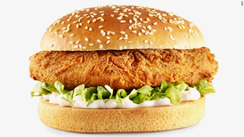 KFC, hamburguesa, sin carne