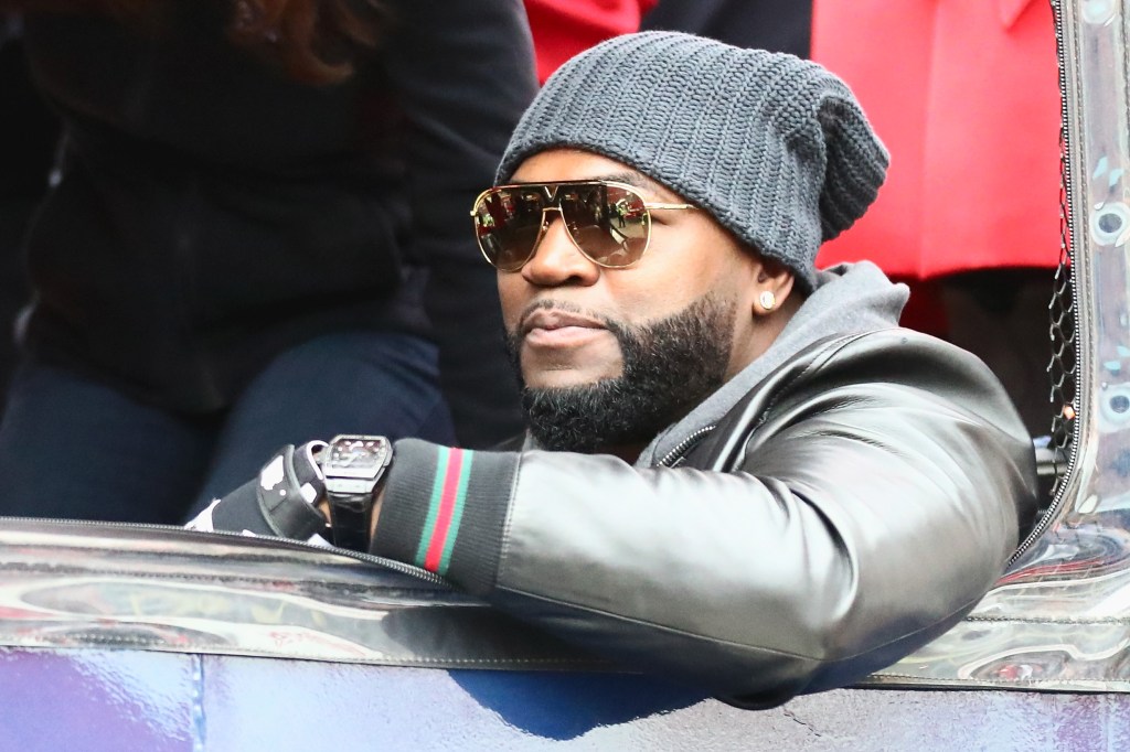 BOSTON, MA - OCTOBER 31: Former Boston Red Sox player David Ortiz looks on during the Boston Red Sox Victory Parade on October 31, 2018 in Boston, Massachusetts. (Photo by Omar Rawlings/Getty Images)