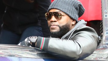 BOSTON, MA - OCTOBER 31: Former Boston Red Sox player David Ortiz looks on during the Boston Red Sox Victory Parade on October 31, 2018 in Boston, Massachusetts. (Photo by Omar Rawlings/Getty Images)